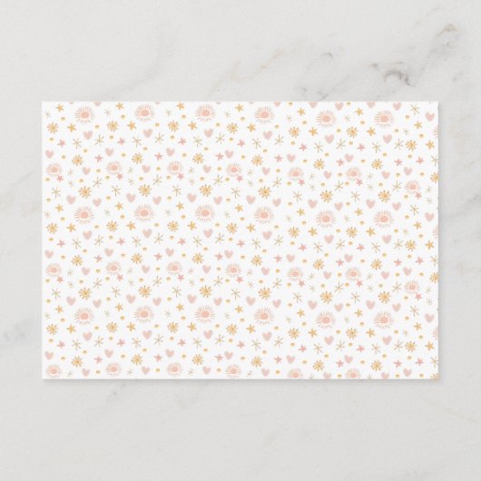 かわいいサンシャインをテーマにしたおむつラッフルベビーシャワー エンクロージャーカード (裏面)