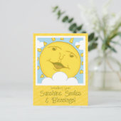 かわいいサンシャインスマイル 早期回復お見舞いカード ポストカード (スタンド正面)