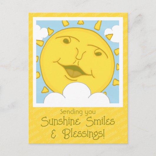 かわいいサンシャインスマイル 早期回復お見舞いカード ポストカード (正面)