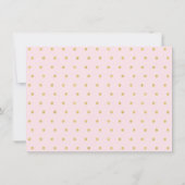 かわいいサンシャインピンク&金ゴールド誕生日ありがとう サンキューカード (裏面)