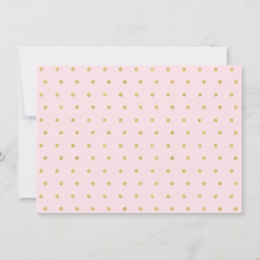 かわいいサンシャインピンク&金ゴールド誕生日ありがとう サンキューカード (裏面)