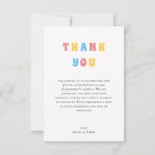 かわいいサンシャインベイビーシャワー サンキューカード (裏面)