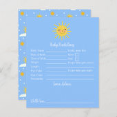 かわいいサンシャインベビーシャワー予測とアドバイス (正面/裏面)