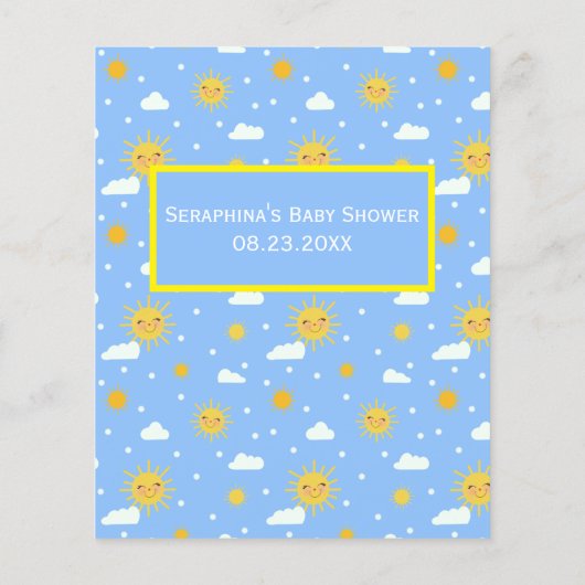 かわいいサンシャインベビーシャワー予測とアドバイス (裏面)