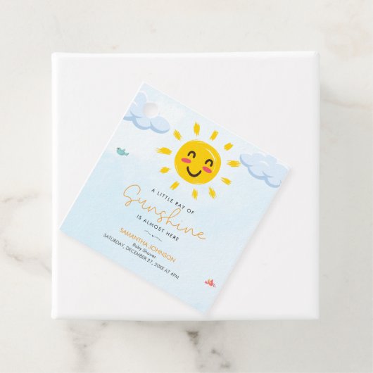 かわいいサンシャインベビーシャワー フェイバータグ (インサイチュ)