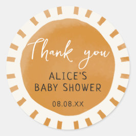 かわいいサンシャインボホベイビーシャワーありがとう ラウンドシール