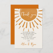 かわいいサンシャインボホベイビーシャワー詩 サンキューカード (正面/裏面)