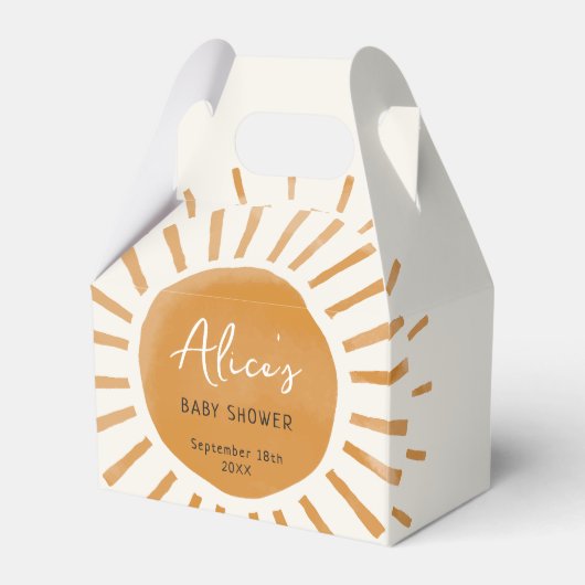 かわいいサンシャインボホベイビーシャワー フェイバーボックス (正面サイド)