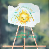 かわいいサンシャイン来ここの息子の赤ちゃんシャワー アクリルサイン (ニュートラル)