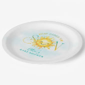 かわいいサンシャイン来ここの息子の赤ちゃんシャワー ペーパープレート (アングル)