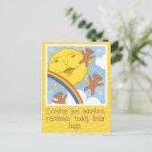 かわいいサンシャイン虹早く治りますように回復 ポストカード (スタンド正面)