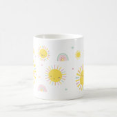 かわいいサンシャイン、虹とハート コーヒーマグカップ (中央)