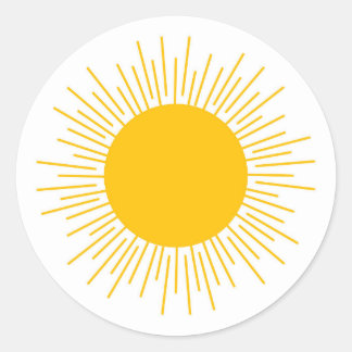 かわいいサンステッカー ラウンドシール
