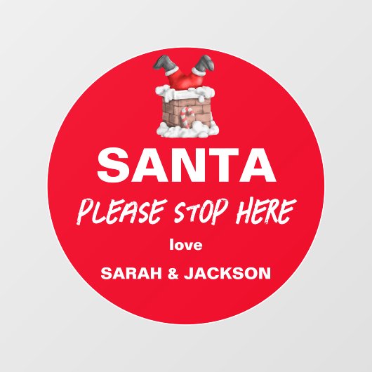 かわいいサンタお願いストップここ子供たちはクリスマス ウィンドウサイン (シート)
