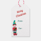 かわいいサンタがクリスマスを見ている ギフトタグ (裏面)