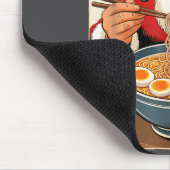 かわいいサンタがラーメンを食べる 日本のクリスマス マウスパッド (コーナー)