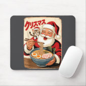 かわいいサンタがラーメンを食べる 日本のクリスマス マウスパッド (マウス)