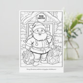 かわいいサンタが家族の家にいるアート塗り絵 クリスマス (スタンド正面)