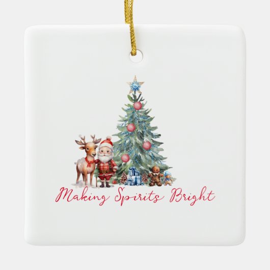 かわいいサンタで元気をつくる セラミックオーナメント (正面)