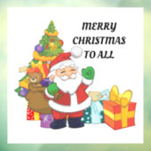 かわいいサンタとギフトウィンドウにしがみつく ウィンドウサイン (シート3)