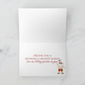 かわいいサンタとサーフボードビーチサーフィンクリスマス シーズンカード (内部)