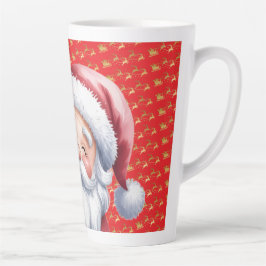 かわいいサンタとタイポグラフィ カフェラテマグ