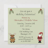 かわいいサンタとトナカイのクリスマスホリデーパーティー 招待状 (裏面)