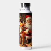 かわいいサンタとトナカイ ウォーターボトル (右面)