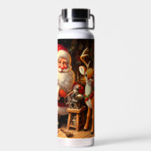 かわいいサンタとトナカイ ウォーターボトル (背面)