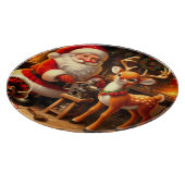 かわいいサンタとトナカイ カッティングボード (角)