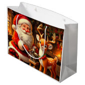 かわいいサンタとトナカイ ラージペーパーバッグ (裏面アングル)