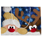 かわいいサンタとトナカイ ラージペーパーバッグ (裏面)