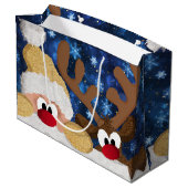 かわいいサンタとトナカイ ラージペーパーバッグ (裏面アングル)