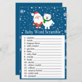 かわいいサンタとポーラのクマベビーの単語スクランブルゲーム (正面/裏面)