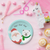 かわいいサンタとポーラベアのクリスマスのお友達のお子様 ペーパープレート (パーティー)