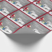 かわいいサンタと一角獣メリークリスマス ラッピングペーパー (角)