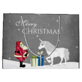 かわいいサンタと一角獣メリークリスマス ラージペーパーバッグ (裏面)