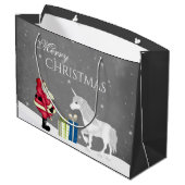 かわいいサンタと一角獣メリークリスマス ラージペーパーバッグ (裏面アングル)