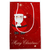 かわいいサンタと中赤のクリスマス抱き枕 ミディアムペーパーバッグ (正面)