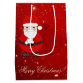 かわいいサンタと中赤のクリスマス抱き枕 ミディアムペーパーバッグ (裏面)