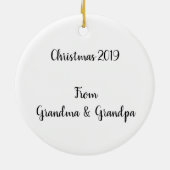 かわいいサンタと名前 セラミックオーナメント (裏面)