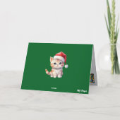 かわいいサンタと子猫のクリスマスカード カード (裏面)