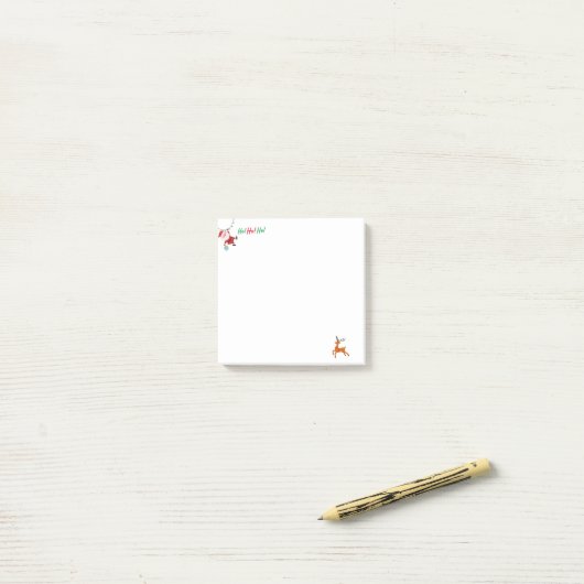 かわいいサンタと幸せなトナカイ ポストイット (デスク上)