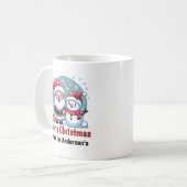 かわいいサンタと雪だるまクリスマスカスタム コーヒーマグカップ (正面左)