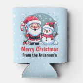 かわいいサンタと雪だるまクリスマスカスタム 缶クーラー (裏面)