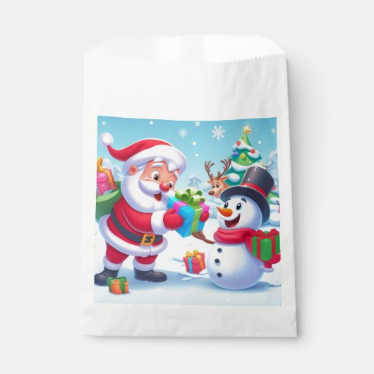 かわいいサンタと雪だるま フェイバーバッグ (正面)