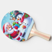 かわいいサンタと雪だるま 卓球ラケット (横)