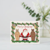 かわいいサンタと馬メリークリスマスホリデー シーズンカード (スタンド正面)