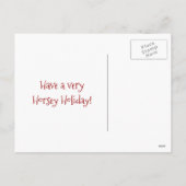 かわいいサンタと馬メリークリスマスホリデー シーズンポストカード (裏面)