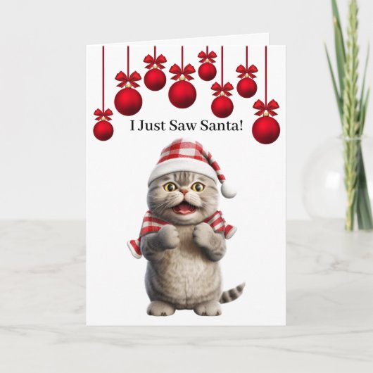 かわいいサンタねこグリーティングカード カード (正面)
